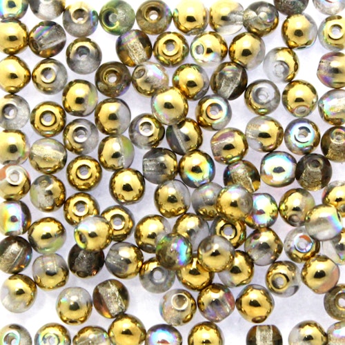 Crystal Golden Rainbow Runda/Druks 3mm 100st