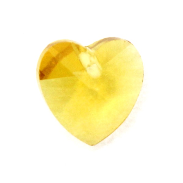 Yellow Hjärta Glas 10x10mm 1st