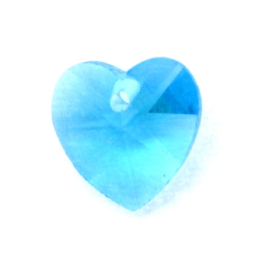 Aqua Hjärta Glas 10x10mm 1st