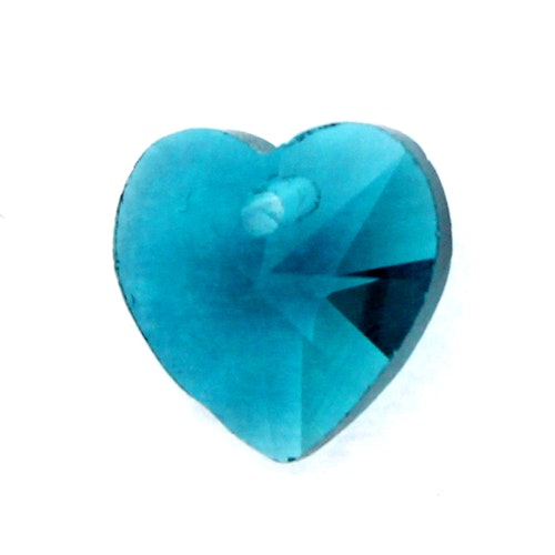 Teal Hjärta Glas 10x10mm 1st