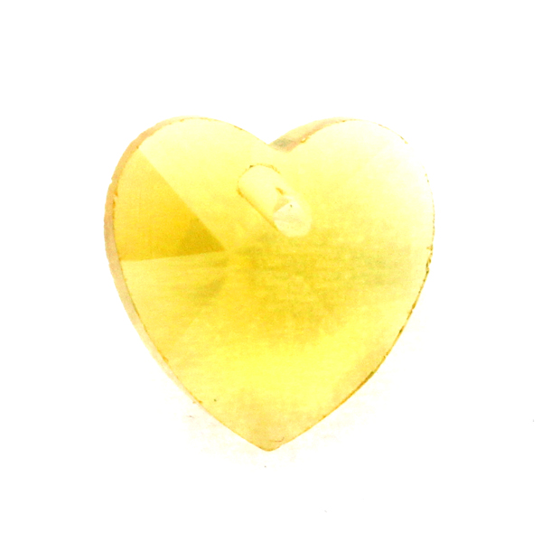 Yellow Hjärta Glas 14x14mm 1st