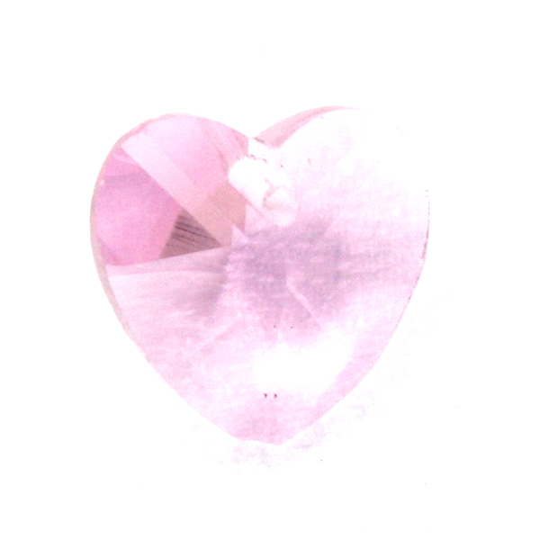 Pink Hjärta Glas 14x14mm 1st