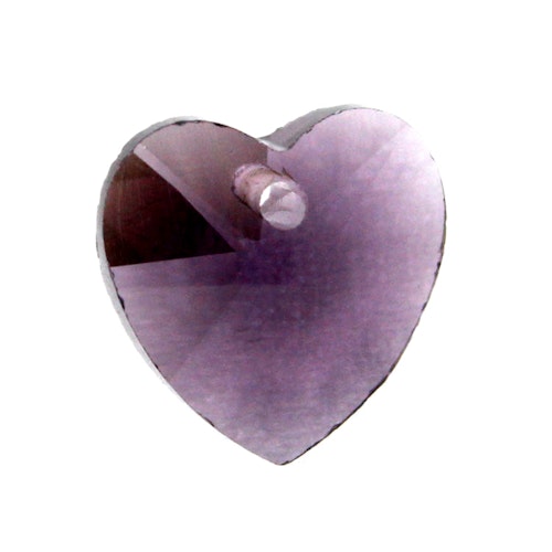 Purple Hjärta Glas 14x14mm 1st