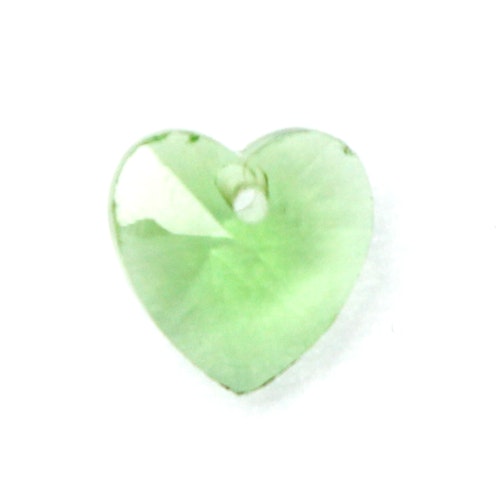 Light Green Hjärta Glas 10x10mm 1st