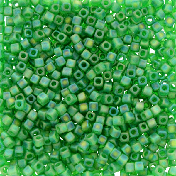 Matte Transparent Green AB SB18-146FR Miyuki 1,8mm Cube 10g