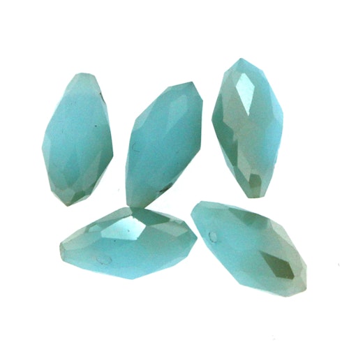 Opal Turquoise Gold Luster Droppe Glas 12x6mm 1st