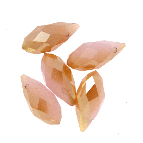 Opal Pink Gold Luster Droppe Glas 12x6mm 1st