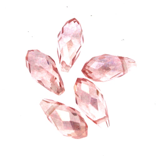 Pink Luster Droppe Glas 12x6mm 1st