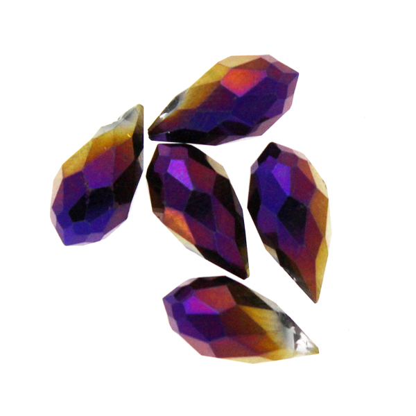 Metallic Purple Droppe Glas 12x6mm 1st