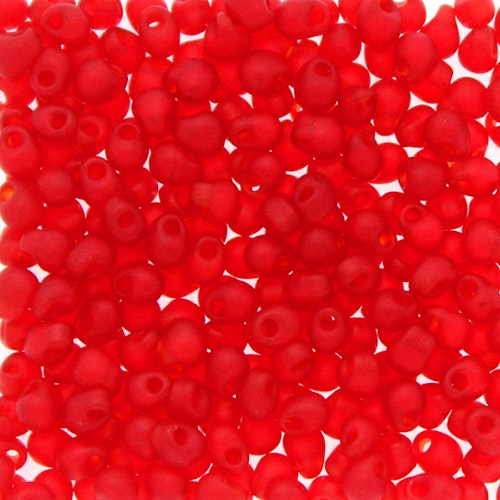 Matte Transparent Red Orange DP-0140F Miyuki Drops 3,4mm 10g