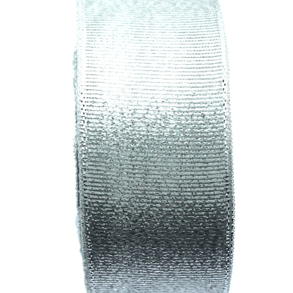 Silvrigt Glitterband 40mm 1m