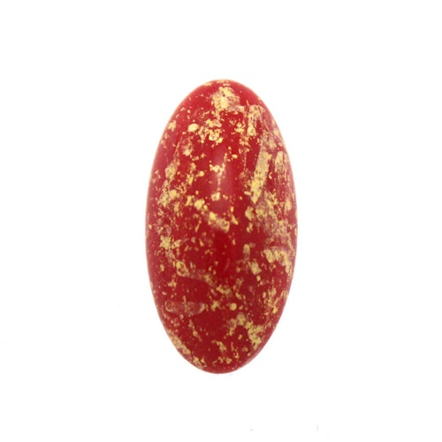 Opaque Red Gold Splash Athos Par Puca 20x10x6mm 1st