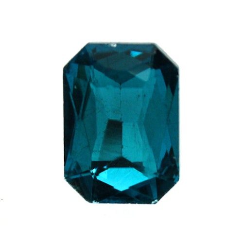 Teal Kinesisk Strass Rektangel 14x10mm 2st