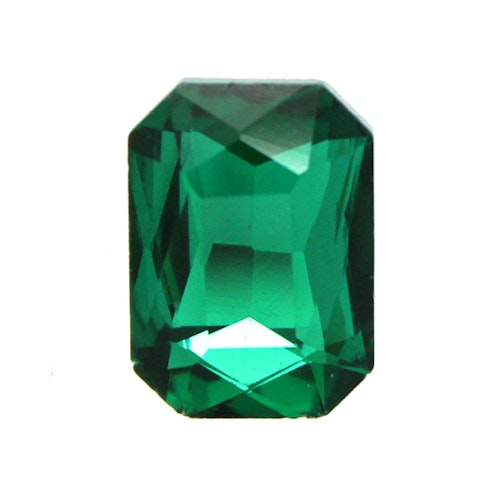 Emerald Kinesisk Strass Rektangel 14x10mm 2st