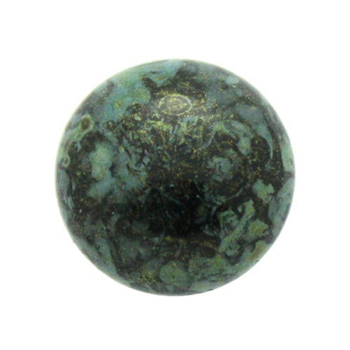 Metallic Mat Green Spotted Spotted Cabochon Par Puca 18mm 1st