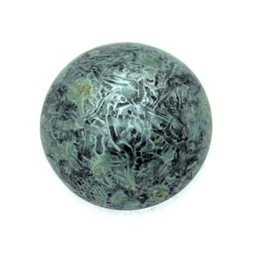 Metallic Mat Old Silver Spotted Cabochon Par Puca 18mm 1st