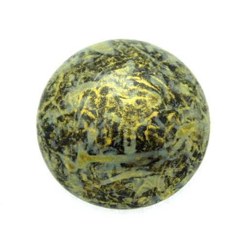 Metallic Mat Old Gold Spotted Cabochon Par Puca 25mm 1st