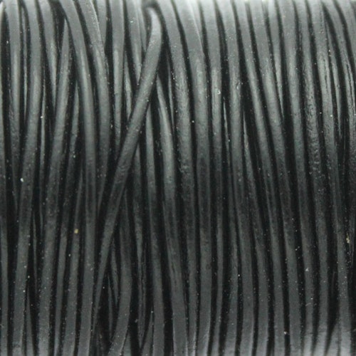 Black Läder 1mm Rund 1m