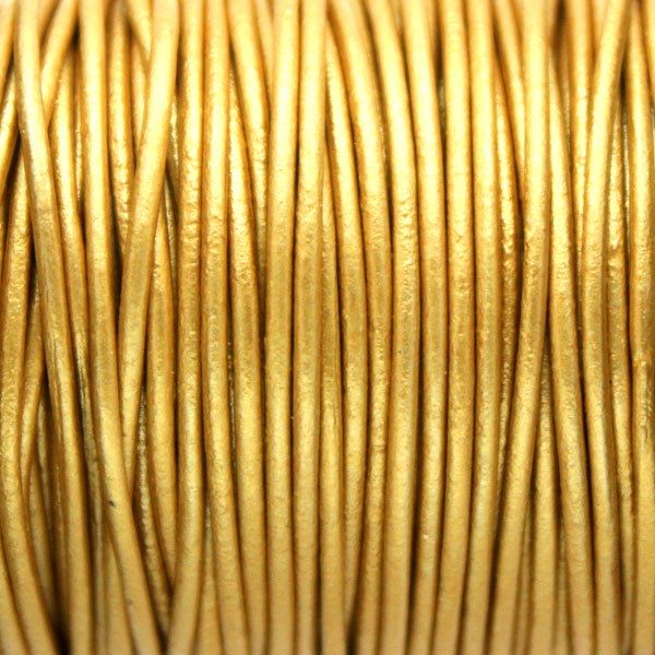 Metallic Gold Läder 1mm Rund 1m