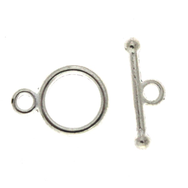 Silverfärgat Togglelås Slät 10mm 2set