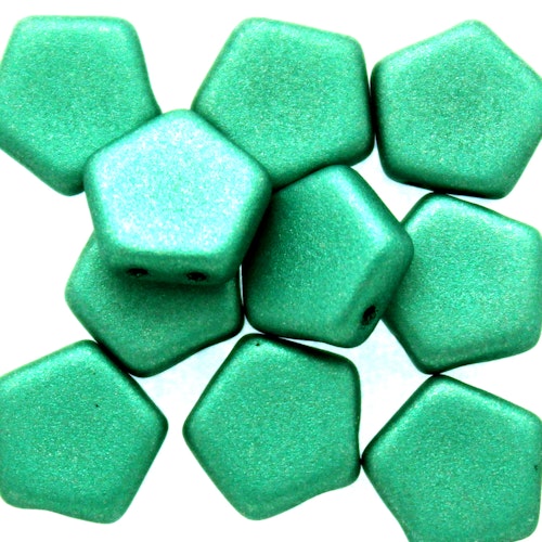 Alabaster Metallic Emerald Pego Bead 10mm 10st