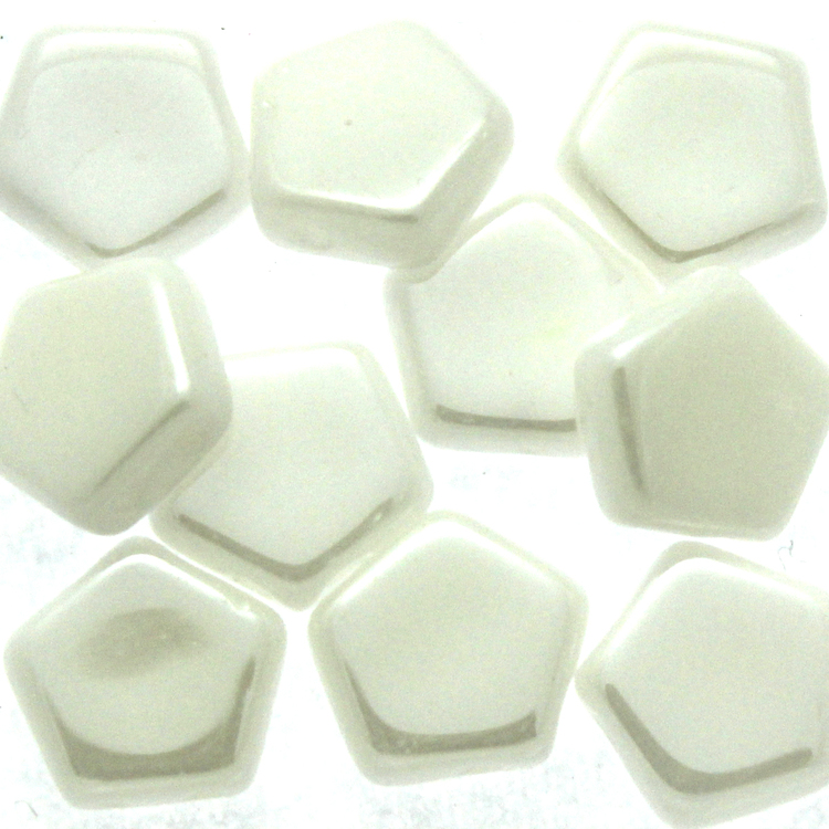 Opaque White Shimmer Pego Bead 10mm 10st