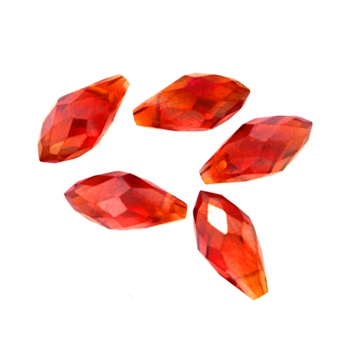 Orange Red AB Droppe Glas 12x6mm 1st