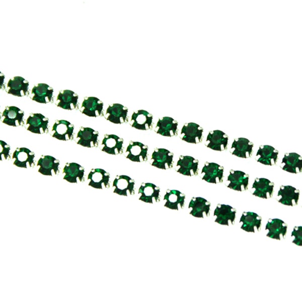 Emerald Strasskedja 2mm 10cm