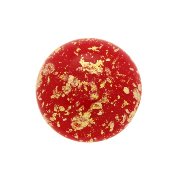 Opaque Red Gold Splash Cabochon Par Puca 18mm 1st