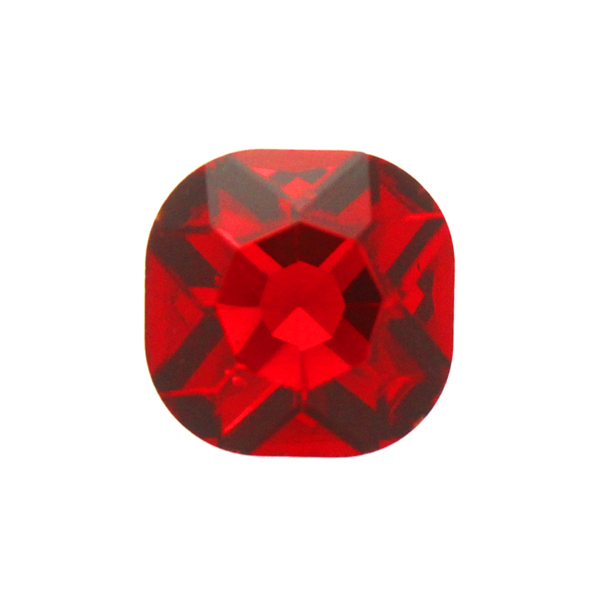 Ruby Kinesisk Strass Cushion Square 12mm 2st