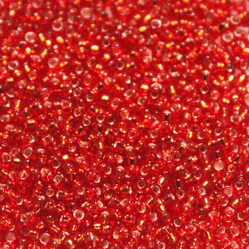 Silverlined Flame Red 15-0010 Miyuki Seedbeads 15/0 5g