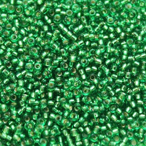 Silverlined Green 15-0016 Miyuki Seedbeads 15/0 5g
