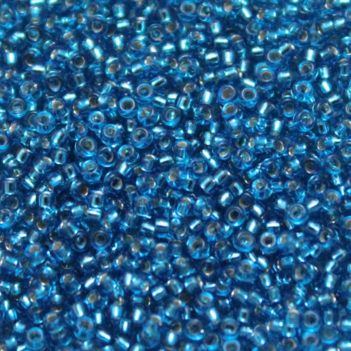 Silverlined Capri Blue 15-0025 Miyuki Seedbeads 15/0 5g
