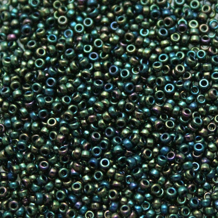 Metallic Forest Green Iris 15-0453 Miyuki Seedbeads 15/0 5g