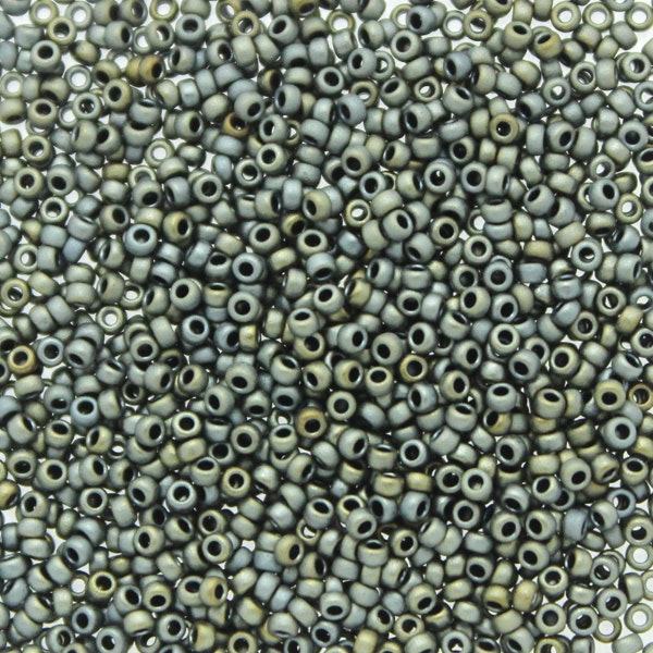 Matte Metallic Silver Grey 15-2002 Miyuki Seedbeads 15/0 5g