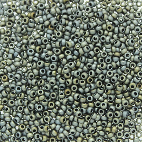 Matte Metallic Silver Grey 15-2002 Miyuki Seedbeads 15/0 5g