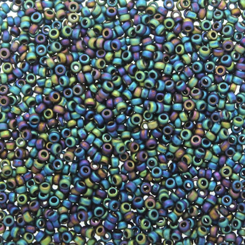Matte Op Black AB 15-0401FR Miyuki Seedbeads 15/0 5g