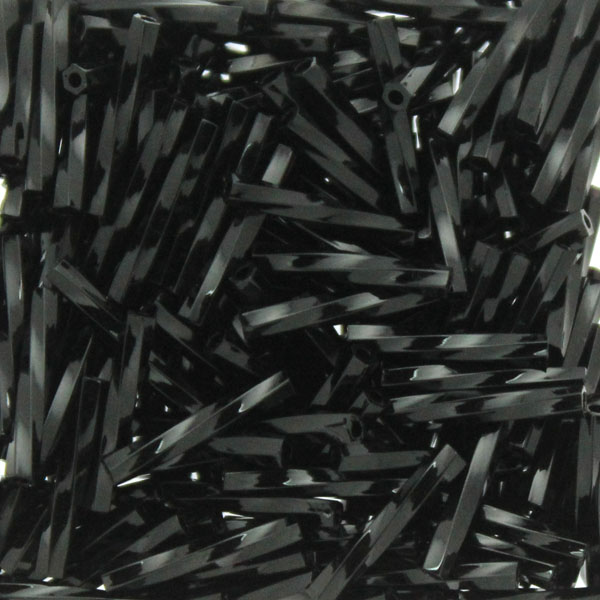 Opaque Black TW2012-0401 Miyuki Twisted Bugle Beads 2x12mm 10g