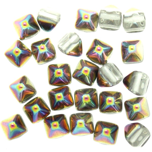 Crystal Vitrail Pyramid Beads 6x6mm 25st
