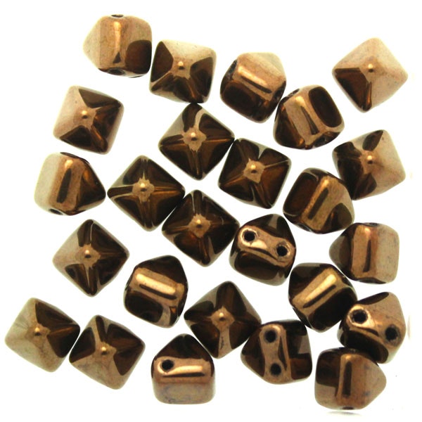 Jet Bronze Pyramid Beads 6x6mm 25st