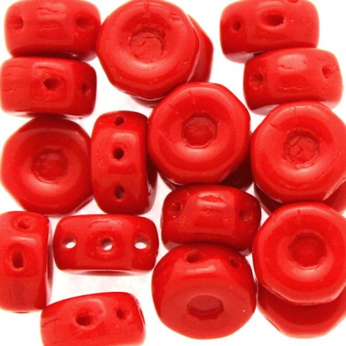 Opaque Red Octo Beads 10g