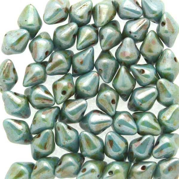 Opaque White Mix Blue/Green Spiky Button 50st