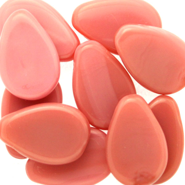 Opaque Rose Pear Drop 18x12mm 1st