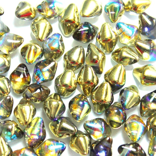 Crystal Golden Rainbow Spiky Button 50st