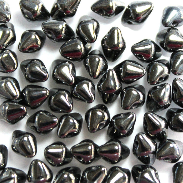 Jet Hematite Spiky Button 50st