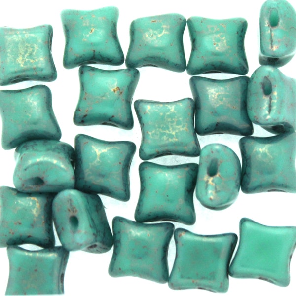 Green Turquoise Copper Picasso Wibeduo 5g