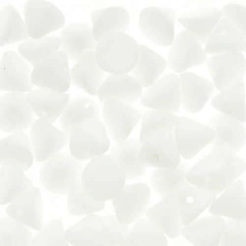 Opaque White Button Bead 50st