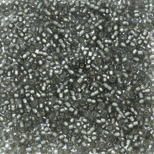 Matte Silverlined Gray 15-0021F Miyuki Seedbeads 15/0 5g