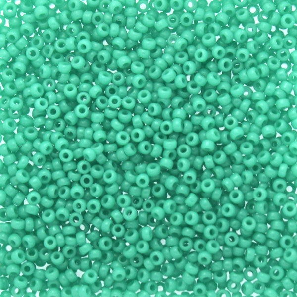 Opaque Turquoise Green 15-0412 Miyuki Seedbeads 15/0 5g