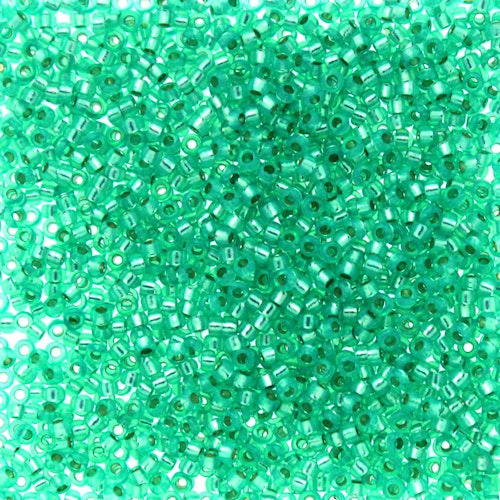 Dyed Aqua Green Silverlined Alabaster 15-0572 Miyuki 15/0 5g